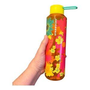 Starbucks 2022 Summer Strawberry Fields Floral Water Bottle 24oz EUC